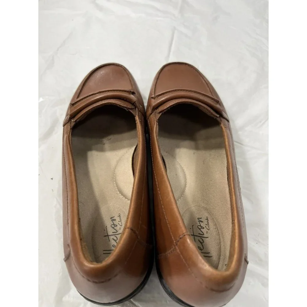 Clark Collection Women's Ashland Lily Dark Tan Leather Loafers Size 8.5 $120_12